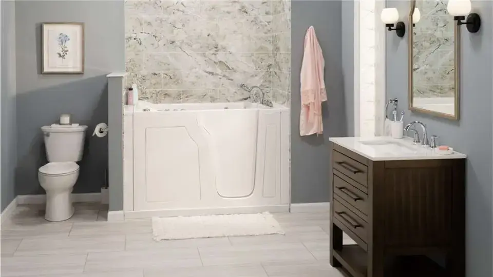 White walk-in tub